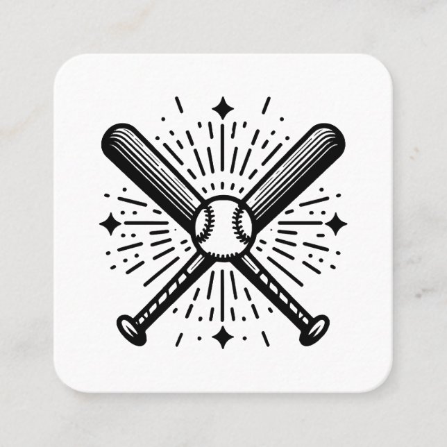 Tarjeta De Visita Cuadrada béisbol vintage (Anverso)