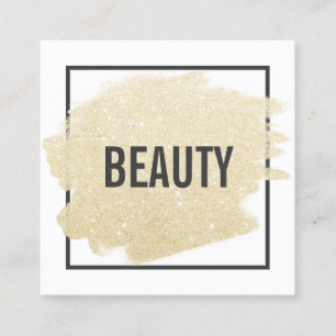 Tarjeta De Visita Cuadrada Belleza elegante del blanco del negro de la