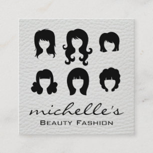 Tarjeta De Visita Cuadrada Belleza femenina   Hairstylista   Maquillaje