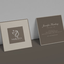 Tarjeta De Visita Cuadrada Belleza minimalista beige neutral en cuadrado