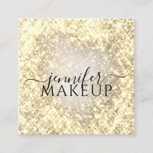 Tarjeta De Visita Cuadrada Belleza profesional maquillaje Belleza Purpurina D