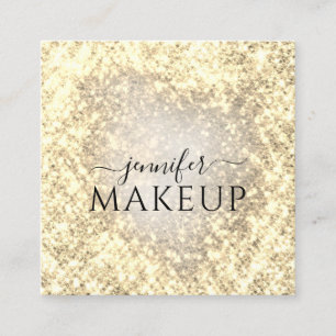 Tarjeta De Visita Cuadrada Belleza profesional maquillaje Belleza Purpurina O