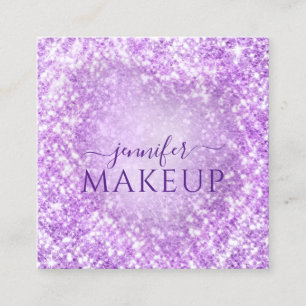 Tarjeta De Visita Cuadrada Belleza profesional maquillaje Belleza Purpurina P