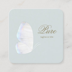 Tarjeta De Visita Cuadrada Belleza y bienestar de la mariposa blanca