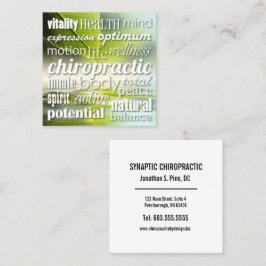 Tarjeta De Visita Cuadrada Beneficios del Quiropráctico de Word Collage