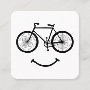 Tarjeta De Visita Cuadrada Bicicleta y sonrisa camiseta ciclismo Tee Shirt Bl