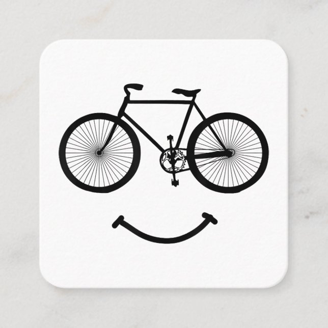 Tarjeta De Visita Cuadrada Bicicleta y sonrisa camiseta ciclismo Tee Shirt Bl (Anverso)