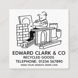 Tarjeta De Visita Cuadrada Bienes reciclados