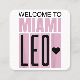 Tarjeta De Visita Cuadrada Bienvenido a Miami Leo 10 - GOAT