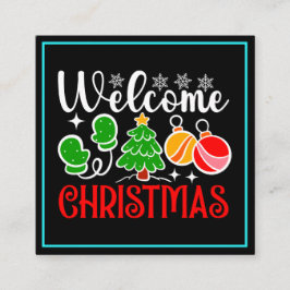 Tarjeta De Visita Cuadrada Bienvenido Navidad