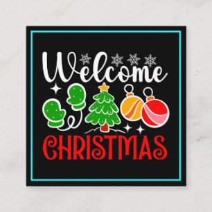 Tarjeta De Visita Cuadrada Bienvenido Navidad