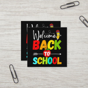 Tarjeta De Visita Cuadrada Bienvenidos de vuelta al colegio 2026 Profesores A