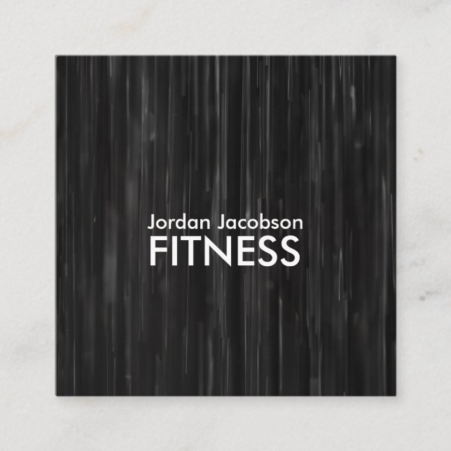Tarjeta De Visita Cuadrada Black Abstract Fitness Business Cards (Anverso)