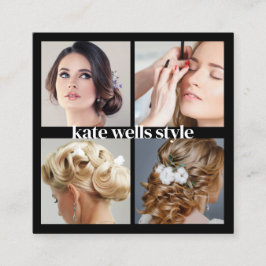 Tarjeta De Visita Cuadrada Black Add Personalizado Logo Social Media Networki