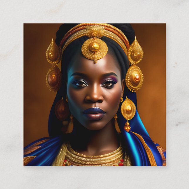 Tarjeta De Visita Cuadrada Black African Woman (Anverso)