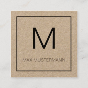 Tarjeta De Visita Cuadrada Black and monograma White