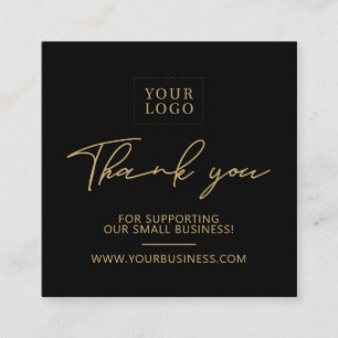 Tarjeta De Visita Cuadrada Black & Gold   Empaquetado de logotipo comercial G