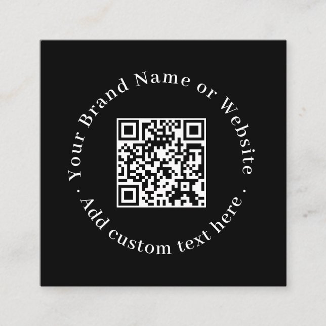Tarjeta De Visita Cuadrada Black Scan Me QR | Contacto Profesional Moderno  (Anverso)