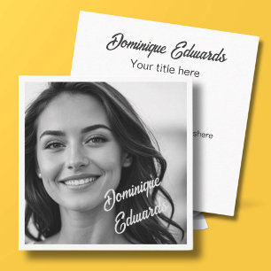 Tarjeta De Visita Cuadrada Black White Professional Photo Social Media