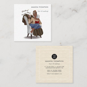 Tarjeta De Visita Cuadrada Black Woman Beauty Fashion Square Business Card