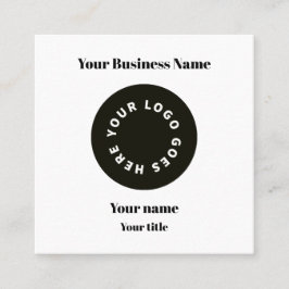Tarjeta De Visita Cuadrada Blanco moderno Añadir tu logotipo con código QR