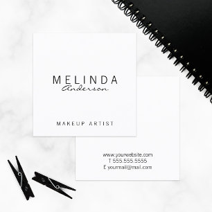 Tarjeta De Visita Cuadrada Blanco moderno simple profesional