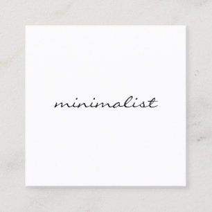 Tarjeta De Visita Cuadrada Blanco simple y minimalista