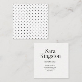 Tarjeta de visita cuadrada blanco y negro del