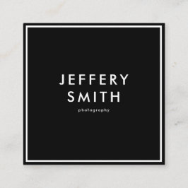 Tarjeta De Visita Cuadrada Blanco y negro simple 