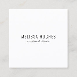Tarjeta De Visita Cuadrada Blanco y negro simple y moderno