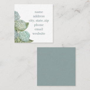 Tarjeta De Visita Cuadrada Bloc de notas de Hydrangea Azul