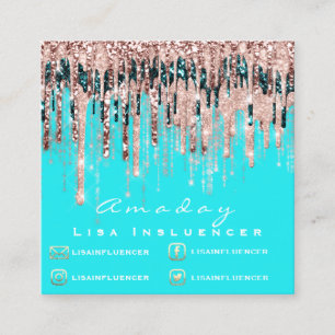 Tarjeta De Visita Cuadrada Bloguero influyente degrada el océano en los medio