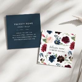 Tarjeta De Visita Cuadrada Bloom radiante | Patrón botánico