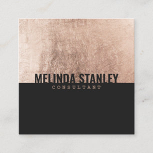 Tarjeta De Visita Cuadrada Bloque de color elegante de Relieve metalizado dor