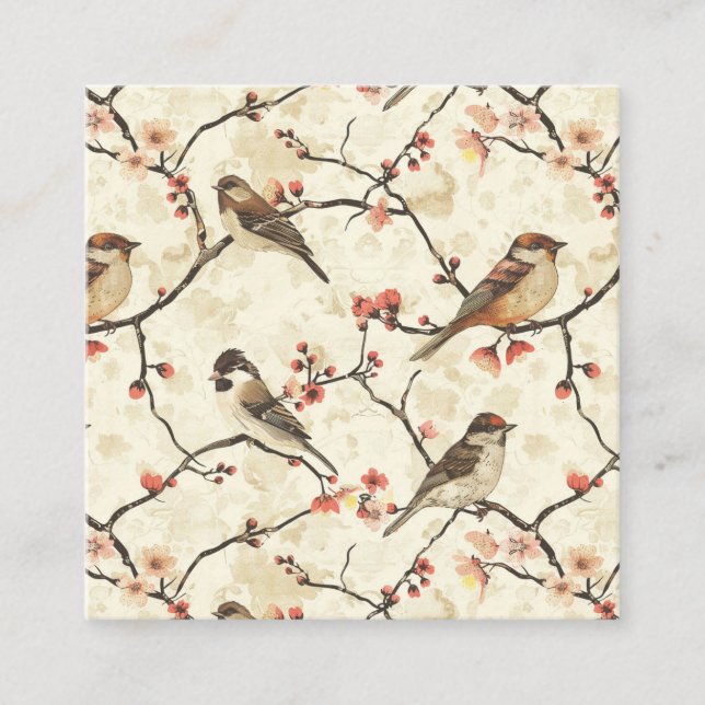 Tarjeta De Visita Cuadrada Blossom and Song (Anverso)