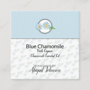 Tarjeta De Visita Cuadrada Blue Chamomile Homemade Bath & Body Gift Tag