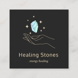 Tarjeta De Visita Cuadrada Blue Gemstone Energy Crystal Healer