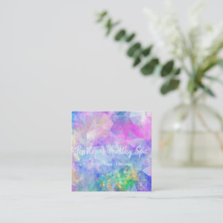 Tarjeta De Visita Cuadrada Blue Purple Gold Abstract  Square Business Card