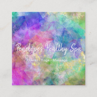 Tarjeta De Visita Cuadrada Blue Purple Green Abstract Square Business Card