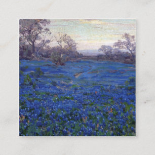 Tarjeta De Visita Cuadrada Bluebonnets En Twilight Cerca De San Antonio