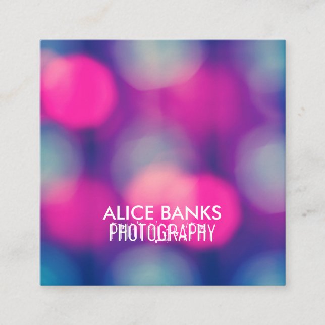 Tarjeta De Visita Cuadrada Blurry Lights Business Cards (Anverso)