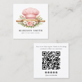 Tarjeta De Visita Cuadrada Blush Chef Elementos Esenciales de Repostería 