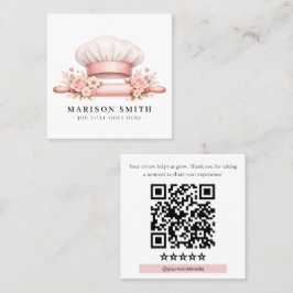 Tarjeta De Visita Cuadrada Blush Chef Essentials de repostería 