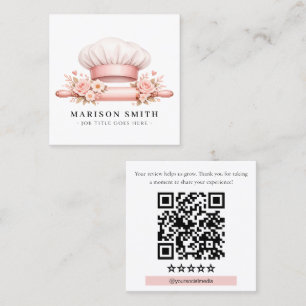 Tarjeta De Visita Cuadrada Blush Chef Essentials de repostería 