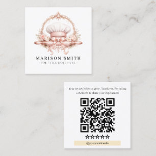 Tarjeta De Visita Cuadrada Blush Chef Essentials de Repostería 