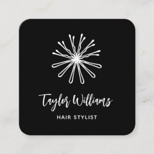 Tarjeta De Visita Cuadrada Bobby Pins Hair Stylist Hairstylist Hairdresser