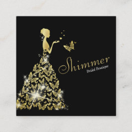 Tarjeta De Visita Cuadrada Boda Bridal Butterfly Vestido Boutique