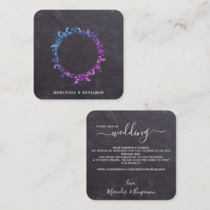 Tarjeta De Visita Cuadrada Boda de código QR botánico de eucalipto ruso