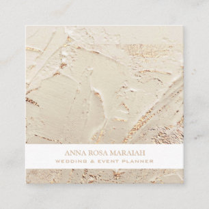 Tarjeta De Visita Cuadrada *~* Boda Relieve metalizado dorado Elegante Pastel