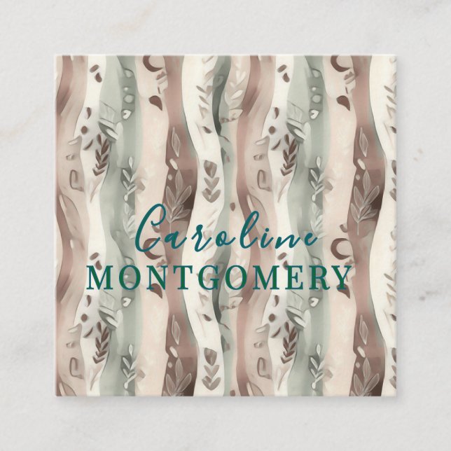 Tarjeta De Visita Cuadrada Boho  (Anverso)